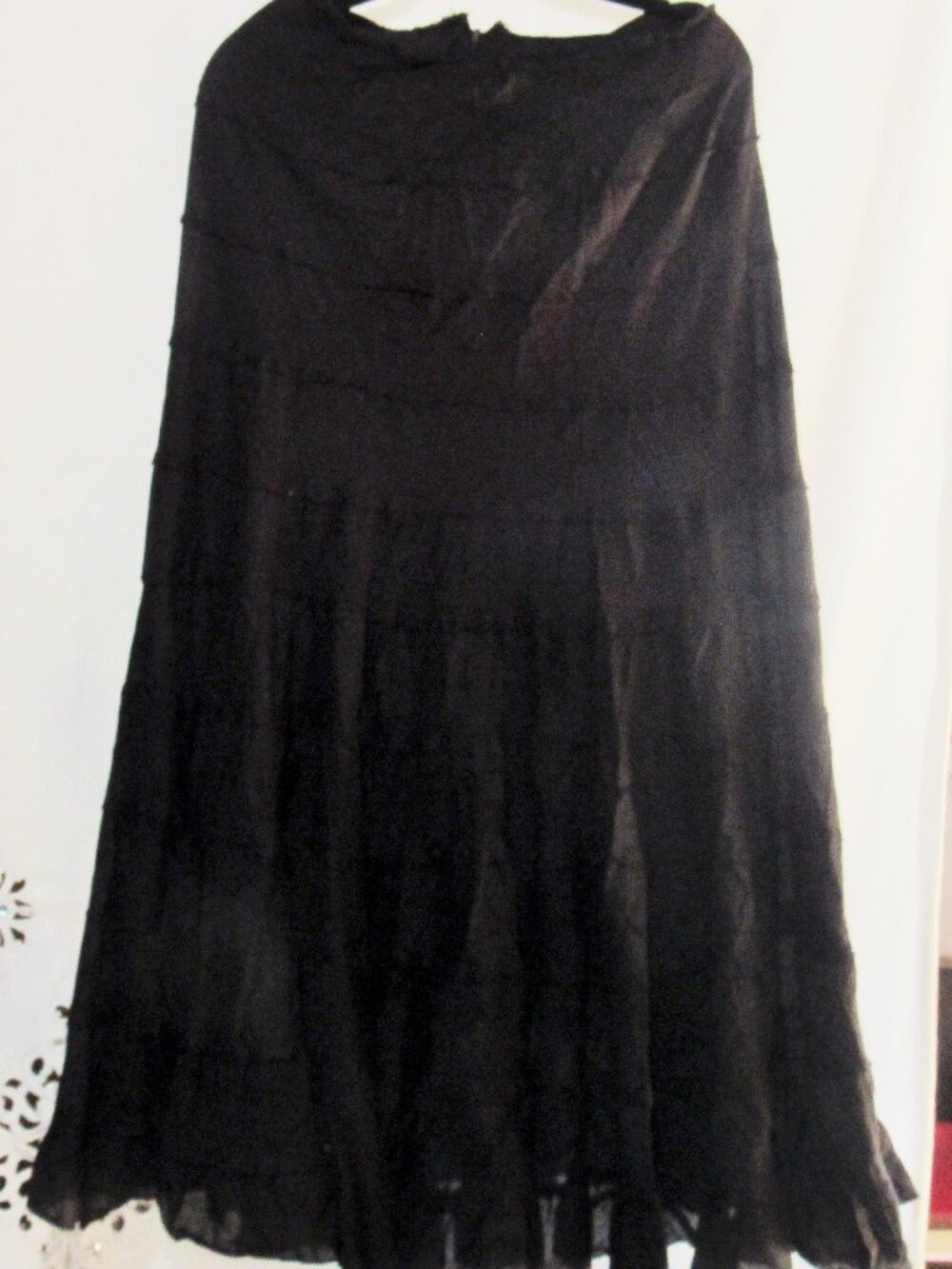 Le Lis Blanc Black Tiered Maxi Skirt - Classic Women's Skirt Size M Cotton T961